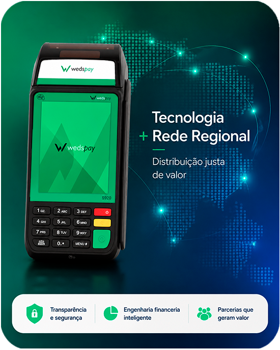Tecnologia e Rede Regional Weds Pay — distribuição justa de valor